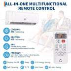 Aire acondicionado mini split con wifi de 24000 BTU, 19 SEER2 208-230V Inverter sin ductos de pared con wifi y compatible con Alexa