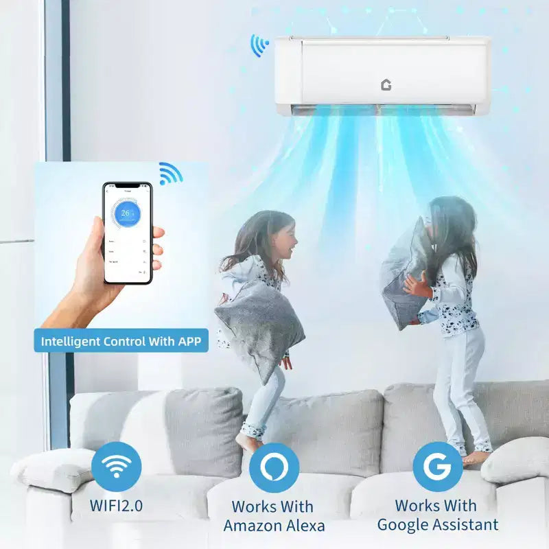 Aire Acondicionado Mini Split de 12000 BTU con Wifi, SEER2 de 21, 208-230 V, Inverter sin Ductos, para Pared, con Wifi y Compatible con Alexa