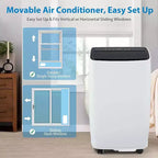 Aire acondicionado portátil de 12,000 BTU para 550 pies cuadrados, unidad de CA 3 en 1 con modos de refrigeración/deshumidificador/ventilador