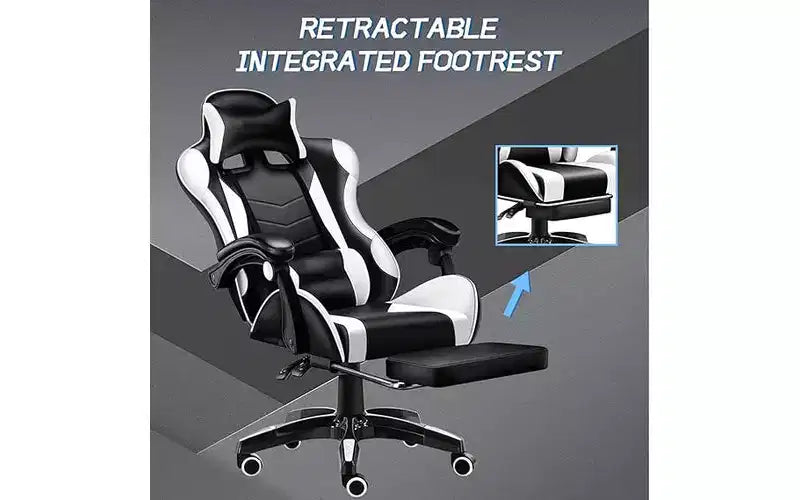 Silla ergonómica para videojuegos con soporte lumbar Diseño elegante de carreras