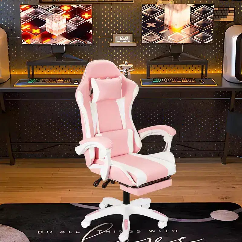Silla ergonómica para videojuegos con soporte lumbar Diseño elegante de carreras
