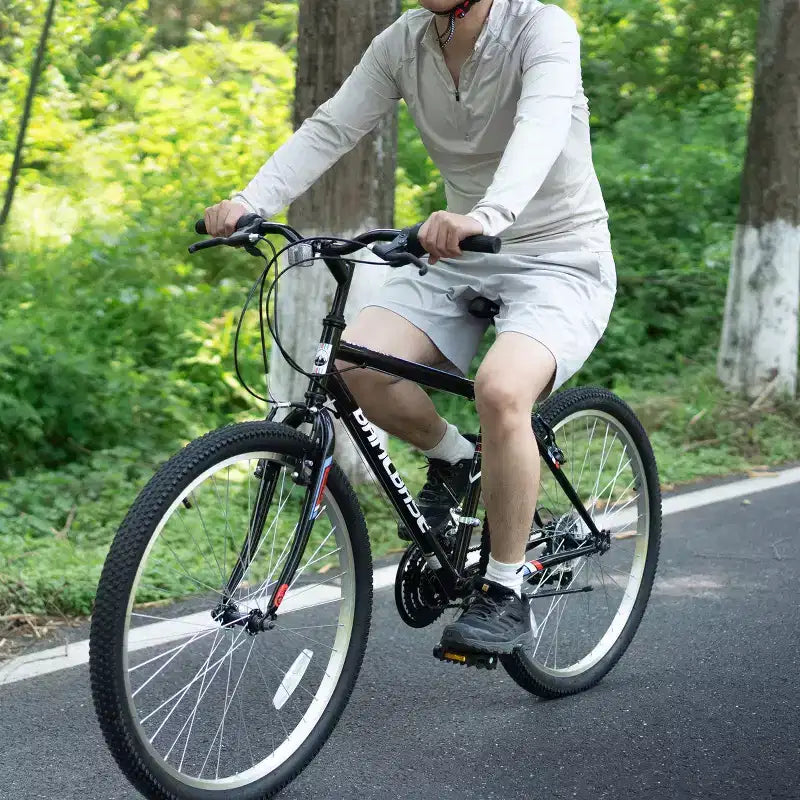 Bicicleta de montaña BAMCBASE 24 26, 18 velocidades, cuadro de acero de alto carbono, ciclismo deportivo MTB para adultos