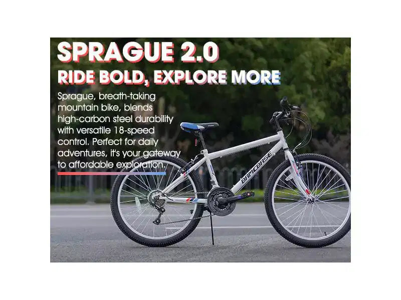 Bicicleta de montaña BAMCBASE 24 26, 18 velocidades, cuadro de acero de alto carbono, ciclismo deportivo MTB para adultos