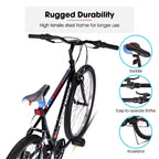 Bicicleta de montaña BAMCBASE 24 26, 18 velocidades, cuadro de acero de alto carbono, ciclismo deportivo MTB para adultos