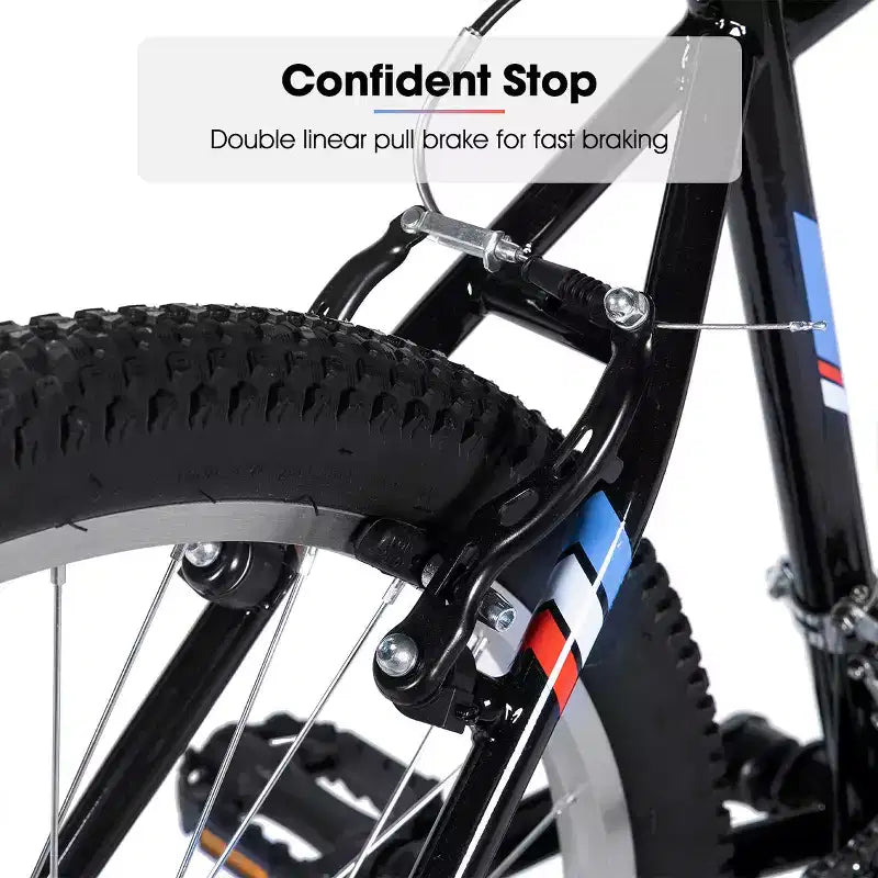 Bicicleta de montaña BAMCBASE 24 26, 18 velocidades, cuadro de acero de alto carbono, ciclismo deportivo MTB para adultos