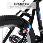 Bicicleta de montaña BAMCBASE 24 26, 18 velocidades, cuadro de acero de alto carbono, ciclismo deportivo MTB para adultos