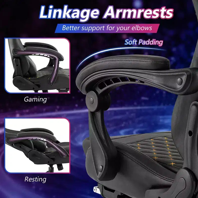 Silla Gaming Costway con reposapiés, silla ergonómica para ordenador y videojuegos con reposacabezas