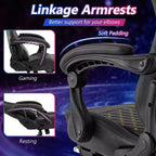 Silla Gaming Costway con reposapiés, silla ergonómica para ordenador y videojuegos con reposacabezas