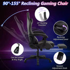 Silla Gaming Costway con reposapiés, silla ergonómica para ordenador y videojuegos con reposacabezas
