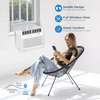 Aire Acondicionado de Ventana en Forma de U ZAFRO de 12.000 BTU, enfría hasta 51 m², Aire Acondicionado de Ventana Ultra Silencioso con Vista Completa de la Ventana