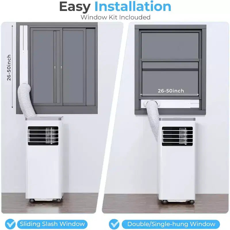 Aire acondicionado portátil ZAFRO, unidad de aire acondicionado para dormitorio, garaje, RV, temporizador de 24 horas/control remoto/2 velocidades/pantalla LED