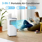 Aire acondicionado portátil ZAFRO, unidad de aire acondicionado para dormitorio, garaje, RV, temporizador de 24 horas/control remoto/2 velocidades/pantalla LED