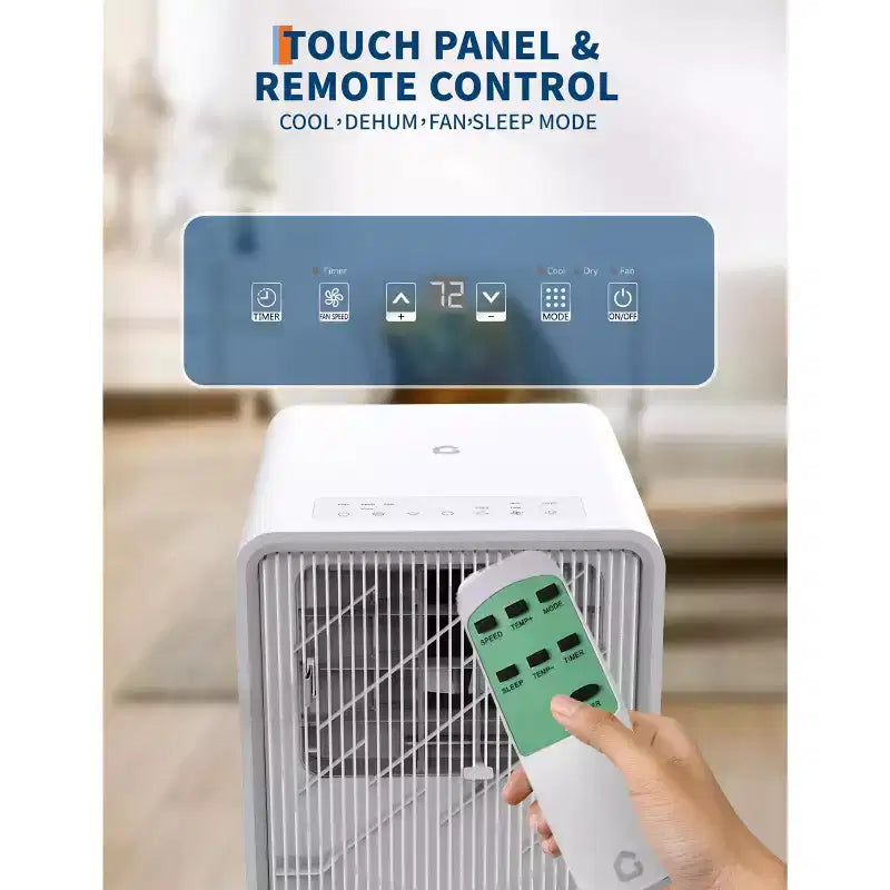 Aire Acondicionado Portátil sin Drenaje de 10,000 BTU para Interiores, Unidad de CA 3 en 1 para Dormitorios de 160-215 pies cuadrados
