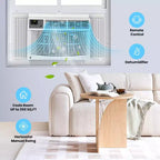 Aire Acondicionado de Ventana de 8000 BTU, Unidad de Aire Acondicionado de Ventana Ultra Silenciosa para Habitaciones de hasta 350 pies cuadrados
