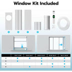 Aire Acondicionado Portátil ZAFRO con WiFi, 44dB Ultra-Silencioso, R32 Ecológico, Enfriamiento Rápido en 30s, No Requiere Drenaje