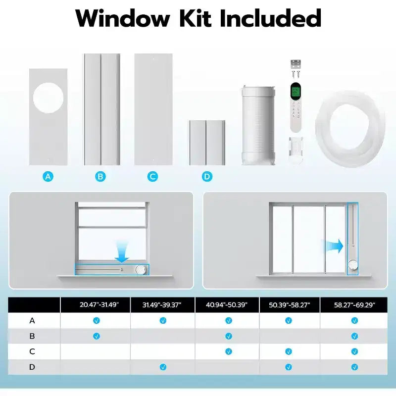 Aire Acondicionado Portátil ZAFRO con WiFi, 44dB Ultra-Silencioso, R32 Ecológico, Enfriamiento Rápido en 30s, No Requiere Drenaje