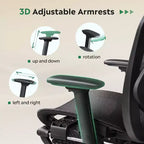 Silla de oficina ergonómica de malla GALAXHERO, silla reclinable de escritorio con respaldo alto, reposapiés retráctil y soporte lumbar ajustable, función de inclinación, color negro