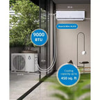 Sistema de aire acondicionado Mini Split sin conductos de 12,000 BTU, serie R45 SEER2 de 20 con Wifi, enfría hasta 70 metros cuadrados, kit de instalación completo, 208V/230V