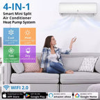 Sistema de aire acondicionado Mini Split sin conductos de 12,000 BTU, serie R45 SEER2 de 20 con Wifi, enfría hasta 70 metros cuadrados, kit de instalación completo, 208V/230V