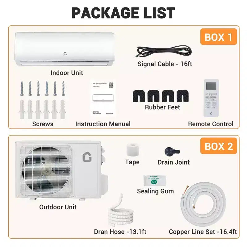 Aire Acondicionado Mini Split de 9000 BTU, con Wifi, 20 SEER2 230V, Enfriamiento hasta 450 pies cuadrados, Aire Acondicionado sin Ductos Inverter, Blanco