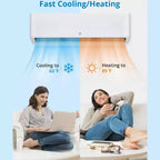 Sistema de aire acondicionado/calefacción Mini Split de 9,000 BTU, aire acondicionado y calefactor Split, 23 SEER2 / 115 V, enfría habitaciones de hasta 46 m², blanco