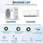 Aire Acondicionado Mini Split con Wifi de 18000 BTU, Inverter sin Conductos de 21 SEER2 208-230V con Wifi y Compatible con Alexa, Enfría Habitaciones de hasta 116 m², Eficiente Energéticamente