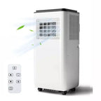 Aire acondicionado portátil de 8000 BTU con control remoto, unidad de CA silenciosa con modo frío, deshumidificador y ventilador para habitaciones de hasta 32,5 m², temporizador de 24 horas, blanco