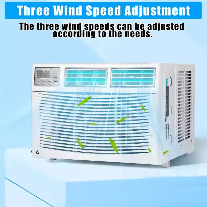 Aire Acondicionado de Ventana de 10000 BTU con Control Remoto, Enfría Habitaciones de Hasta 42 m², 3 Velocidades de Enfriamiento y Ventilador, Funcionamiento Silencioso, Kit de Fácil Instalación