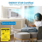 Aire Acondicionado de Ventana de 10000 BTU con Control Remoto, Enfría Habitaciones de Hasta 42 m², 3 Velocidades de Enfriamiento y Ventilador, Funcionamiento Silencioso, Kit de Fácil Instalación
