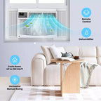 Aire acondicionado de ventana de 8000 BTU con control remoto, enfría habitaciones de hasta 41,8 m², 3 velocidades de enfriamiento y ventilador, funcionamiento silencioso, kit de fácil instalación