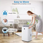 Aires Acondicionados Portátiles, AC Portátil de 14000 BTU, Enfría hasta 70 m² AC Móvil 3 en 1 para Habitación con Deshumidificador, Ventilador, Modo Suspendido, Temporizador de 24H