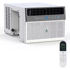 Aire Acondicionado de Ventana, Unidad de AC de Ventana con Filtro Lavable, Habilitado para Wi-Fi con Control Remoto, Enfría hasta 32.5 Metros Cuadrados, 6 Modos, 115V/60Hz