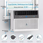 Aire Acondicionado de Ventana, Unidad de AC de Ventana con Filtro Lavable, Habilitado para Wi-Fi con Control Remoto, Enfría hasta 32.5 Metros Cuadrados, 6 Modos, 115V/60Hz