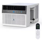 Aire Acondicionado de Ventana, Unidad de AC de Ventana con Filtro Lavable, Habilitado para Wi-Fi con Control Remoto, Enfría hasta 32.5 Metros Cuadrados, 6 Modos, 115V/60Hz