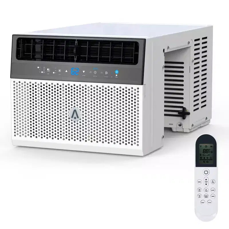 Aire Acondicionado de Ventana, Unidad de AC de Ventana con Filtro Lavable, Habilitado para Wi-Fi con Control Remoto, Enfría hasta 32.5 Metros Cuadrados, 6 Modos, 115V/60Hz