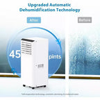 Aires Acondicionados Portátiles de 8000 BTU con Control Remoto y Temporizador de 24H, Unidad de CA Portátil 3 EN 1 de Bajo Ruido con Deshumidificador y Ventilador, hasta 32.5 m².