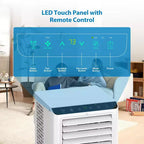 Aires Acondicionados Portátiles de 8000 BTU con Control Remoto y Temporizador de 24H, Unidad de CA Portátil 3 EN 1 de Bajo Ruido con Deshumidificador y Ventilador, hasta 32.5 m².