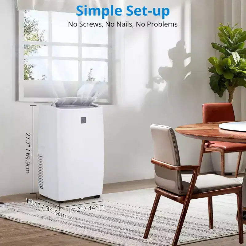 Aire acondicionado portátil de 12000 BTU, 3 en 1, refrigeración, ventilador deshumidificador para habitaciones de hasta 450 pies cuadrados, pantalla digital, control remoto y modo de reposo inteligente