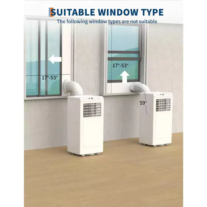Aire Acondicionado Portátil de 8,000 BTU, Unidades de Aire Acondicionado Portátil 4 en 1 para Habitaciones con Ventilador, Deshumidificador, Enfría Habitaciones de Hasta 32.5 Metros Cuadrados