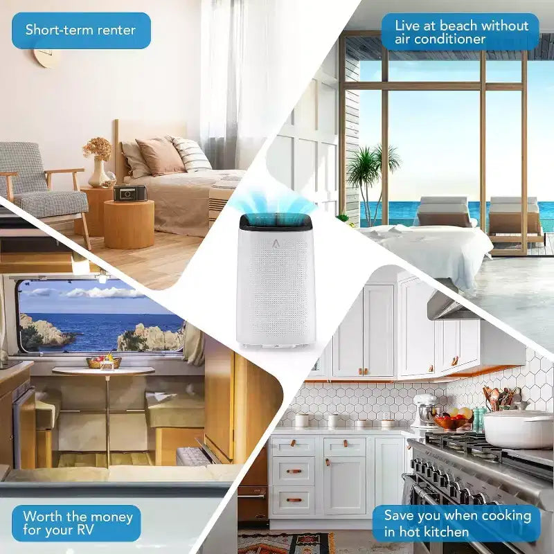 Aire acondicionado portátil de 15,000 BTU, aire acondicionado portátil con enfriamiento integrado, deshumidificador y ventilador. Enfría hasta 850 pies cuadrados en dormitorio, oficina, cocina.