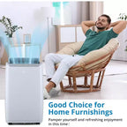 Acondicionadores Portátiles de 12000 BTU, Enfriador Portátil 3 en 1 con Modos de Suspensión, Oscilación Automática, Deshumidificador y Ventilador, Acondicionadores con Pantalla, hasta 51 m².