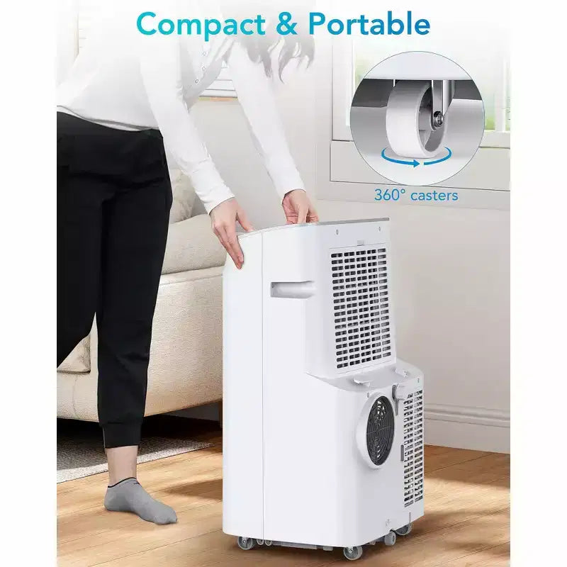 Aire acondicionado portátil, unidad de aire acondicionado vertical de 12000 BTU con ventilador y deshumidificador, enfría habitaciones de hasta 400 pies cuadrados para la oficina en casa o el dormitorio