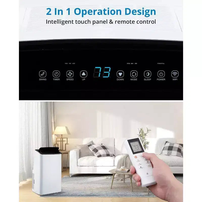 Aire Acondicionado Portátil de 14,000 BTU - Enfriamiento 4 en 1 para 70 m², Silencioso con Control Remoto y Kit de Ventana