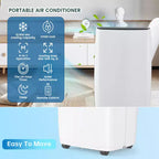 Aire Acondicionado, Aire Acondicionado Portátil de 12000 BTU con Modos de Deshumidificador y Ventilador, Enfría Habitaciones de hasta 65 m², Unidad de Aire Acondicionado de Suelo para Habitaciones
