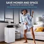 Aire Acondicionado, Aire Acondicionado Portátil de 12000 BTU con Modos de Deshumidificador y Ventilador, Enfría Habitaciones de hasta 65 m², Unidad de Aire Acondicionado de Suelo para Habitaciones