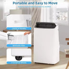 Aires acondicionados portátiles para habitaciones de hasta 70 m², aire acondicionado de piso de 14,000 BTU, control remoto, temporizador de 24 horas, kit de ventana deslizante