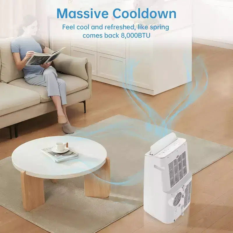 Aires acondicionados portátiles para habitaciones de hasta 70 m², aire acondicionado de piso de 14,000 BTU, control remoto, temporizador de 24 horas, kit de ventana deslizante