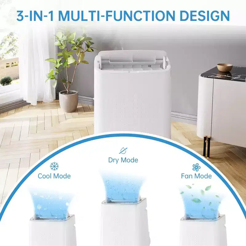 Aires acondicionados portátiles para habitaciones de hasta 70 m², aire acondicionado de piso de 14,000 BTU, control remoto, temporizador de 24 horas, kit de ventana deslizante