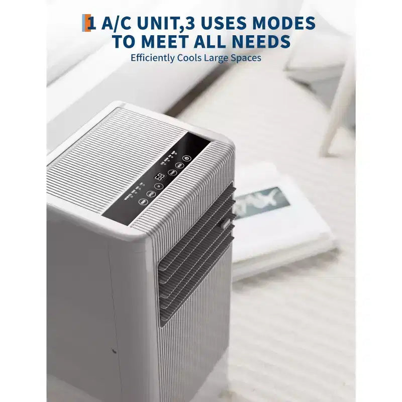 Aires acondicionados portátiles, Flarhetoric 10000 BTU Refrigeración/Ventilador/Deshumidificador 3 EN 1 Unidad de aire acondicionado portátil para habitaciones de 52 m², Unidades para habitaciones con bajo nivel de ruido