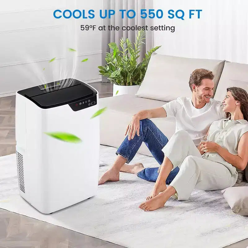 Aires acondicionados portátiles de 12,000 BTU enfrían hasta 51 m², 3 modos, unidad de aire acondicionado portátil con función de deshumidificador y ventilador con control remoto